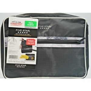 Five Star Tech Sleeve Tablet/Laptop Case 11" Black Padded Pocket Organizer NWT